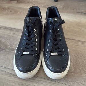 J Slide Leather High Top Sneakers